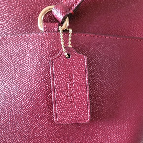 COACH Authentic Black Cherry Red Tote - Picture 3 of 8